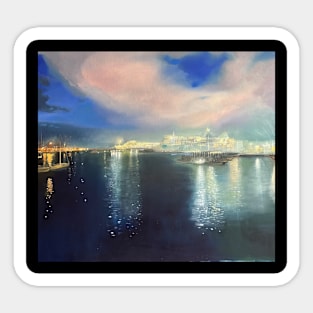 View of the Port of Livorno in the evening Sticker